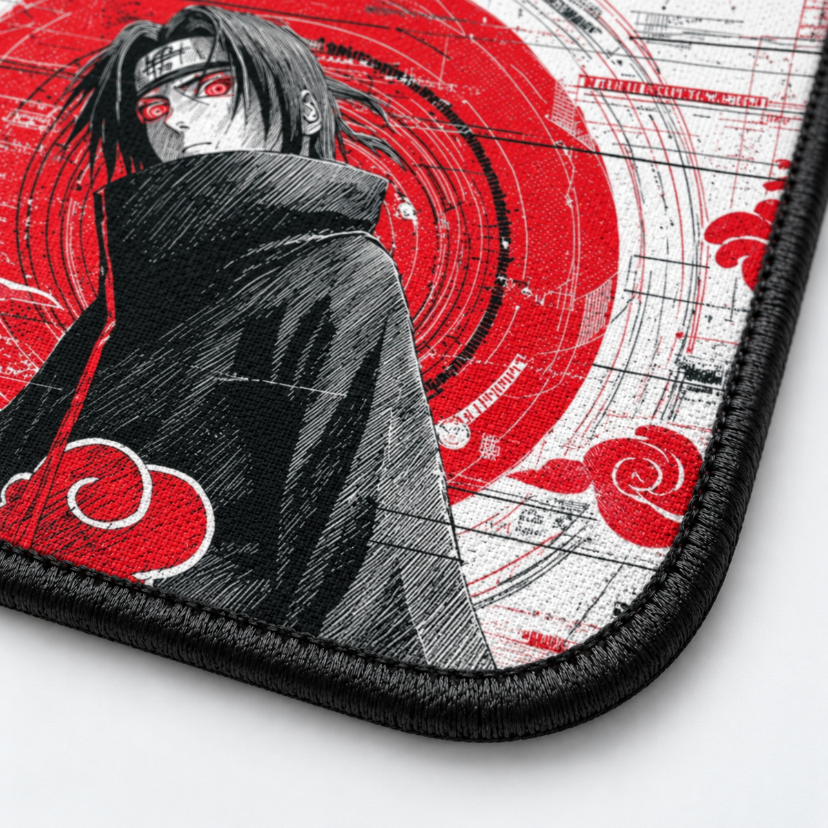 Itachi Crimson Akatsuki Anime Mouse Pad - angled product view