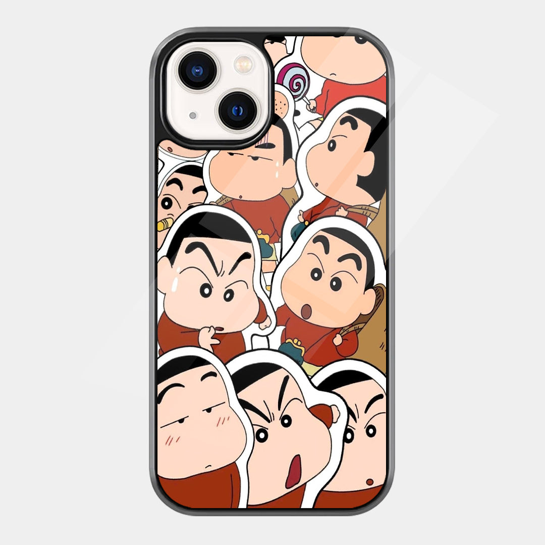 Shin Chan Faces iPhone case - front view