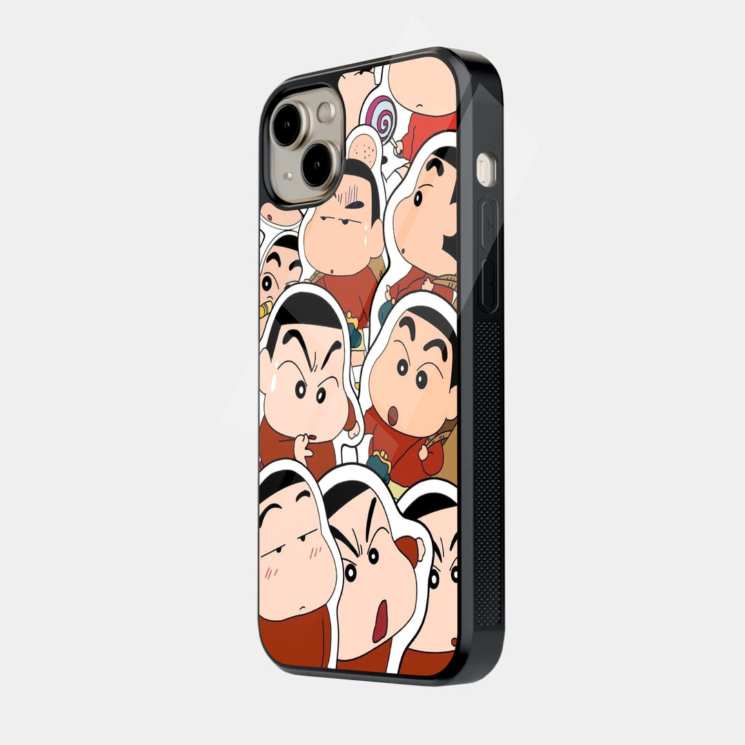 Shin Chan Faces iPhone case - side view