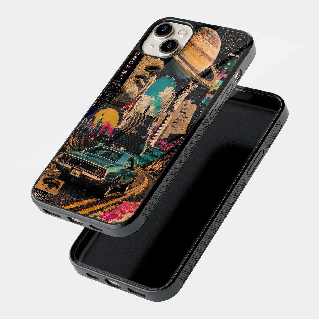 Saturn City Retro Car iPhone case - angled view