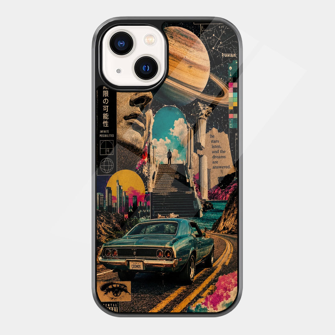 Saturn City Retro Car iPhone case - front view