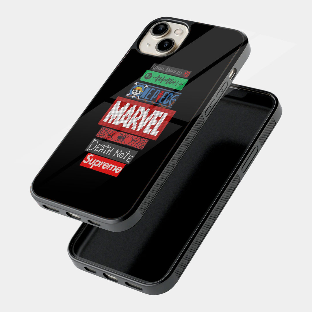 Pop Culture Logos iPhone case - angled view