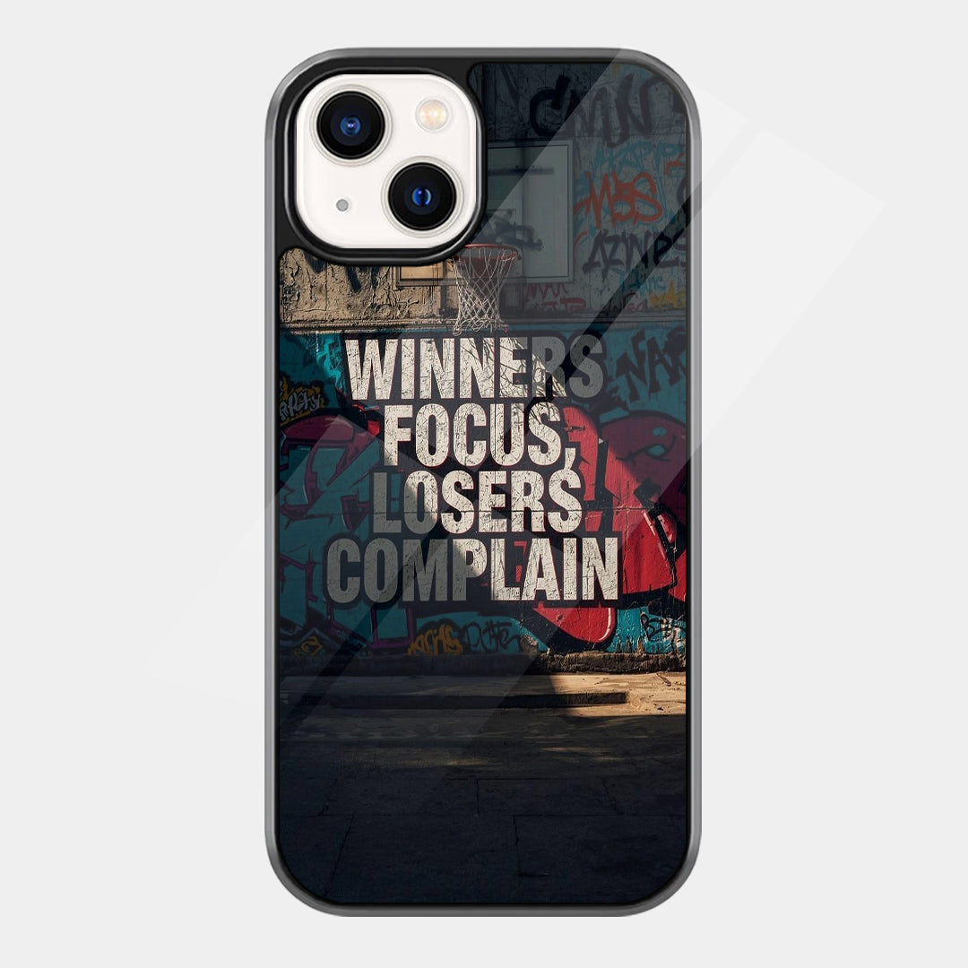 Winners Focus Quote iPhone case - front view