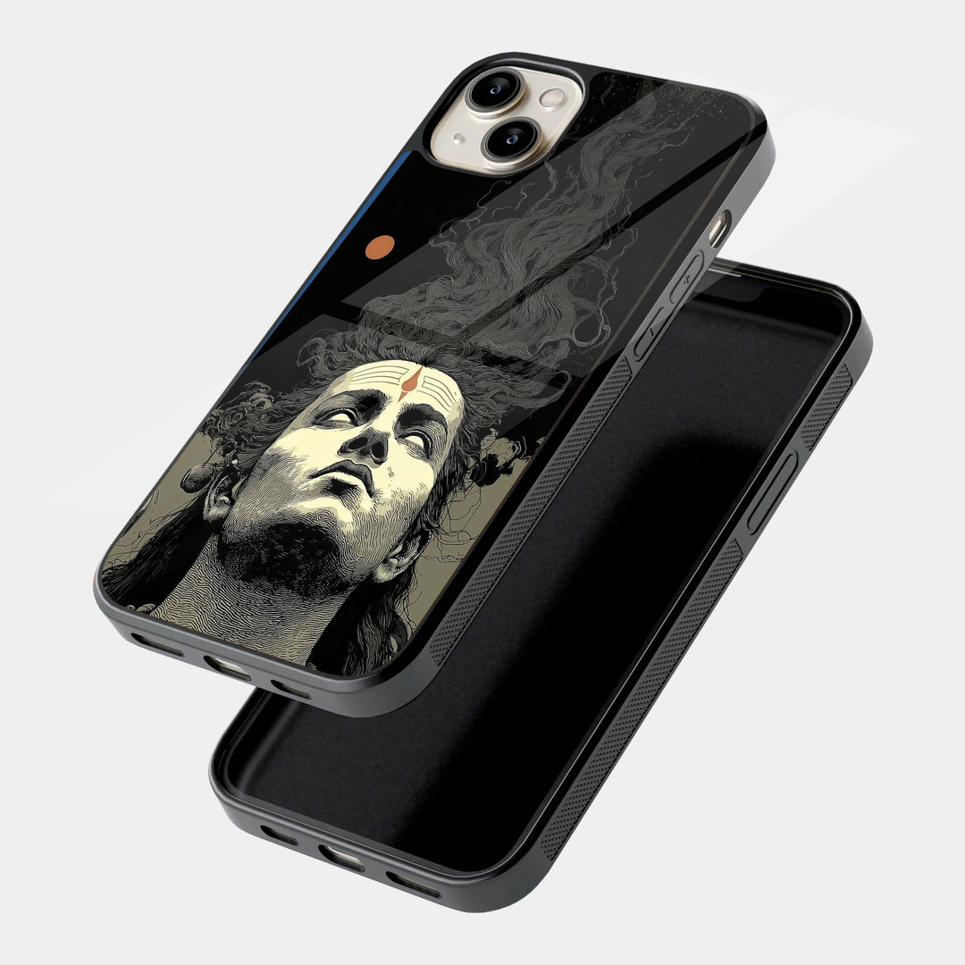 Monochrome Hero Portrait iPhone case - angled view
