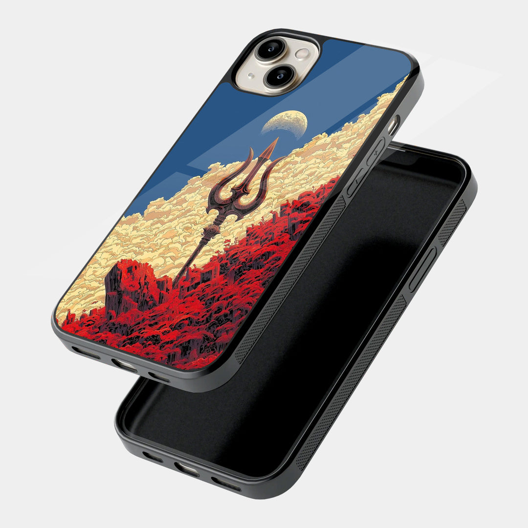 Trident in Red Landscape iPhone case - angled view