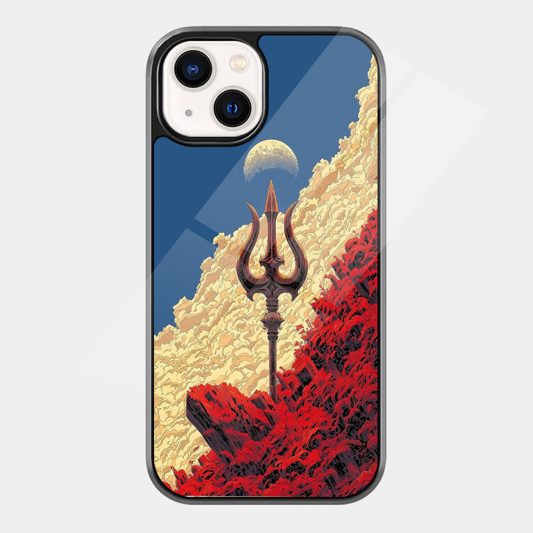 Trident in Red Landscape iPhone case - front view