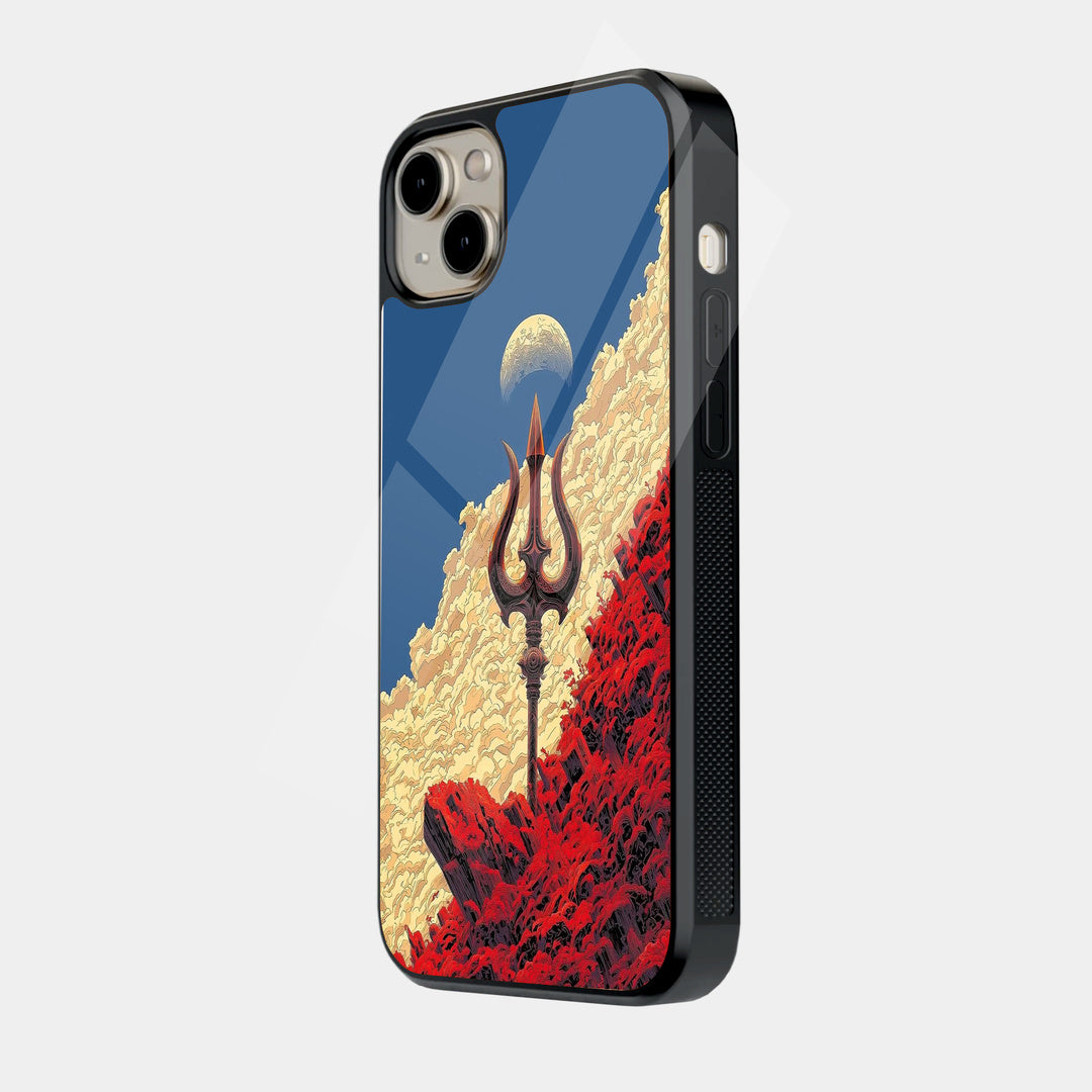 Trident in Red Landscape iPhone case - side view