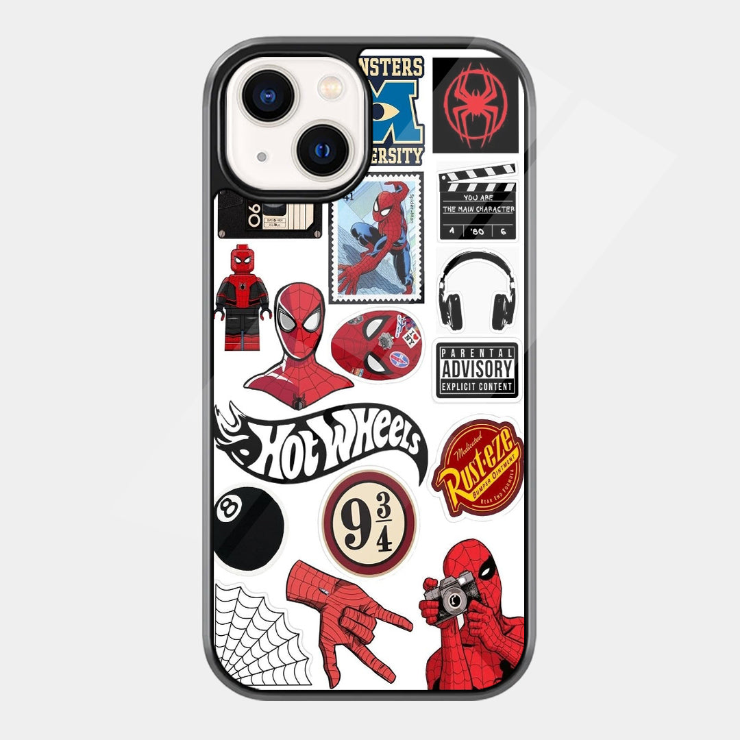 Comic Sticker Collage iPhone case - front view