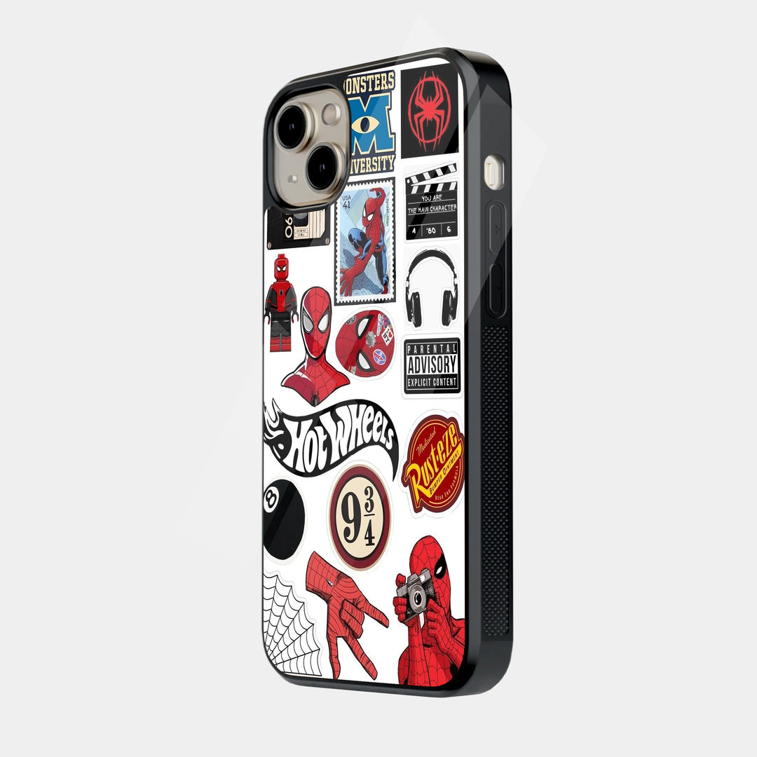 Comic Sticker Collage iPhone case - side view