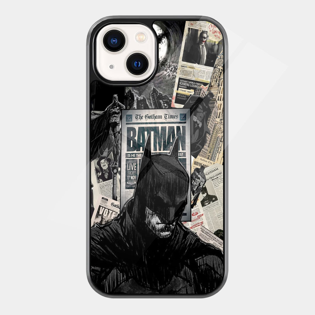 Batman Newspaper Collage iPhone case - front view
