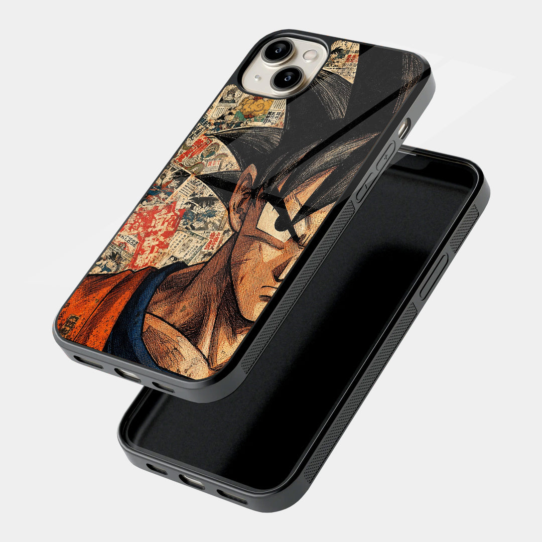 Goku Comic Portrait iPhone case - angled view