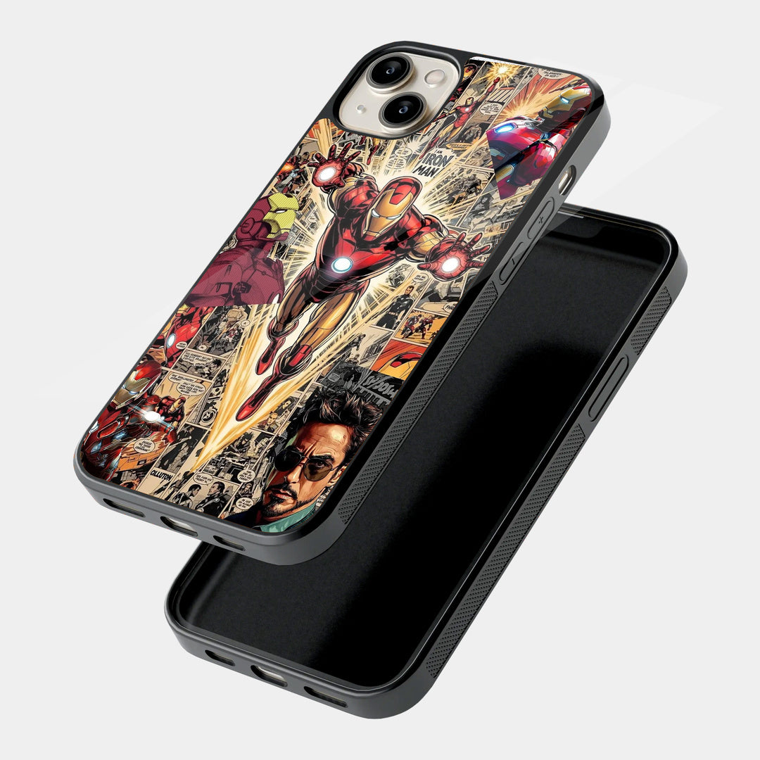 Iron Man Comic Collage iPhone case - angled view