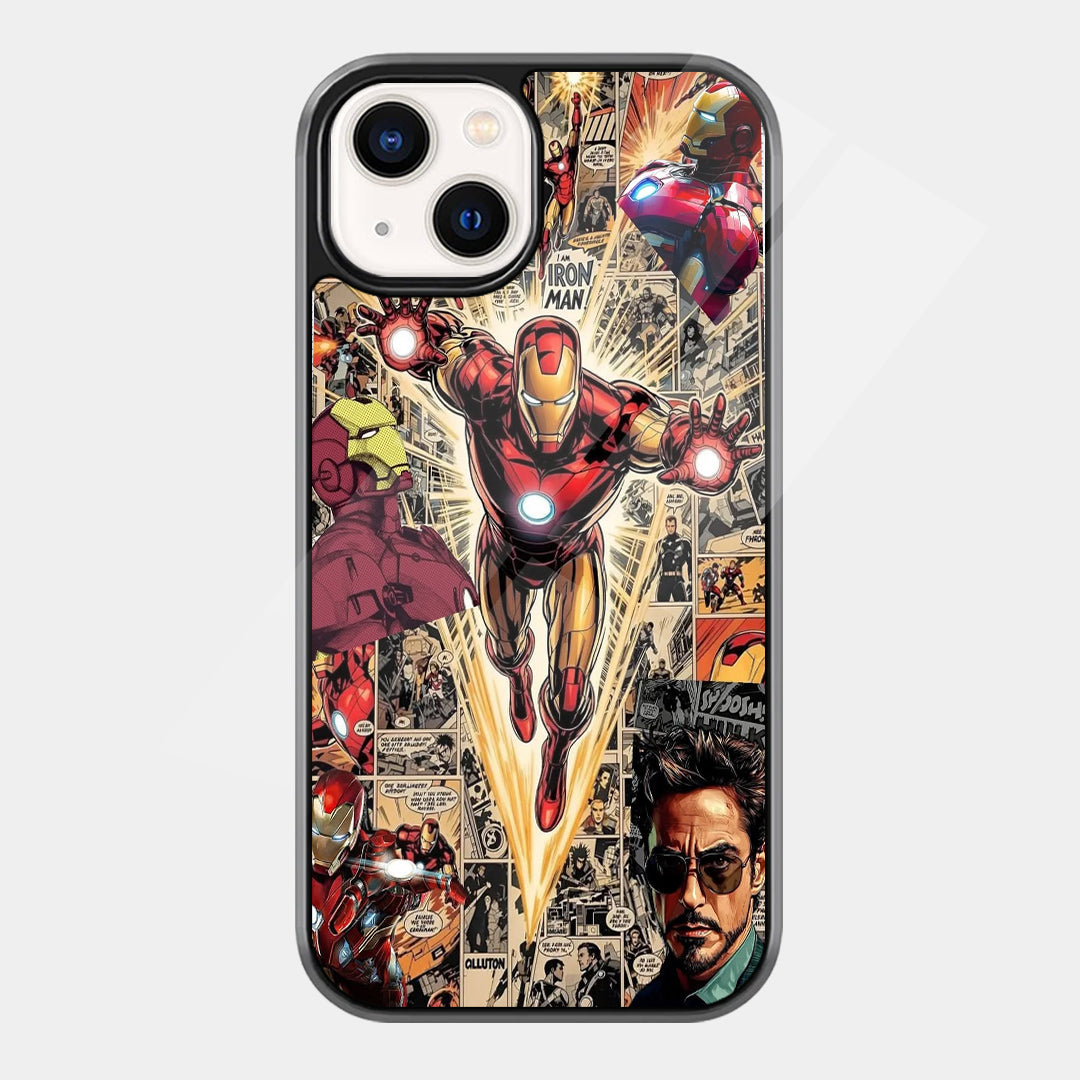 Iron Man Comic Collage iPhone case - front view