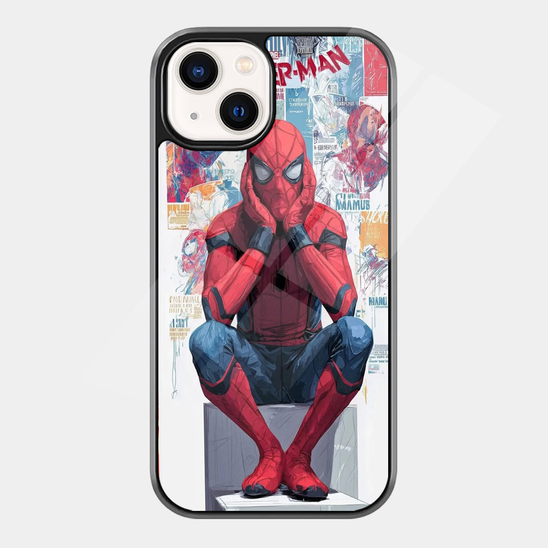 Seated Spider-Man iPhone case - front view