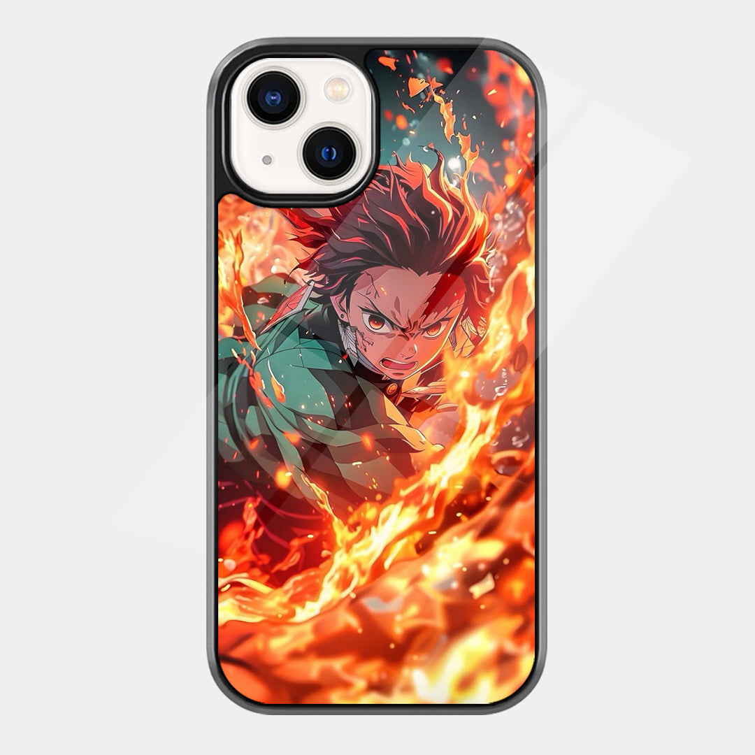 Flame Anime Hero iPhone case - front view