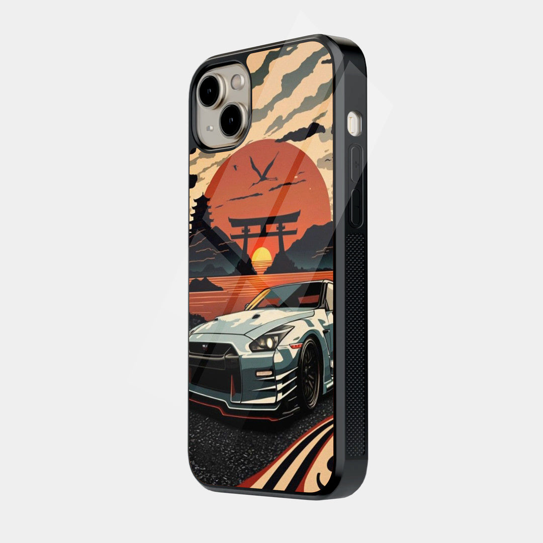 Sunset Sports Car iPhone case - side view