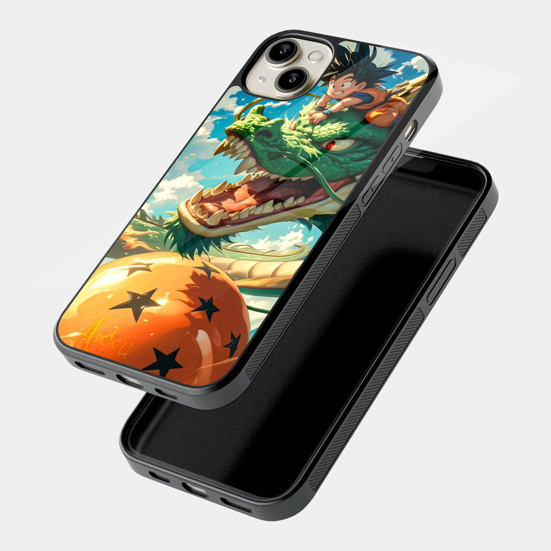 Shenron and Dragon Ball iPhone case - angled view