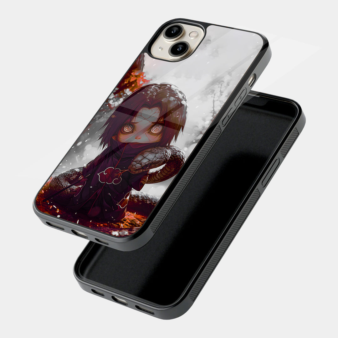 Red Eyed Anime Portrait iPhone case - angled view