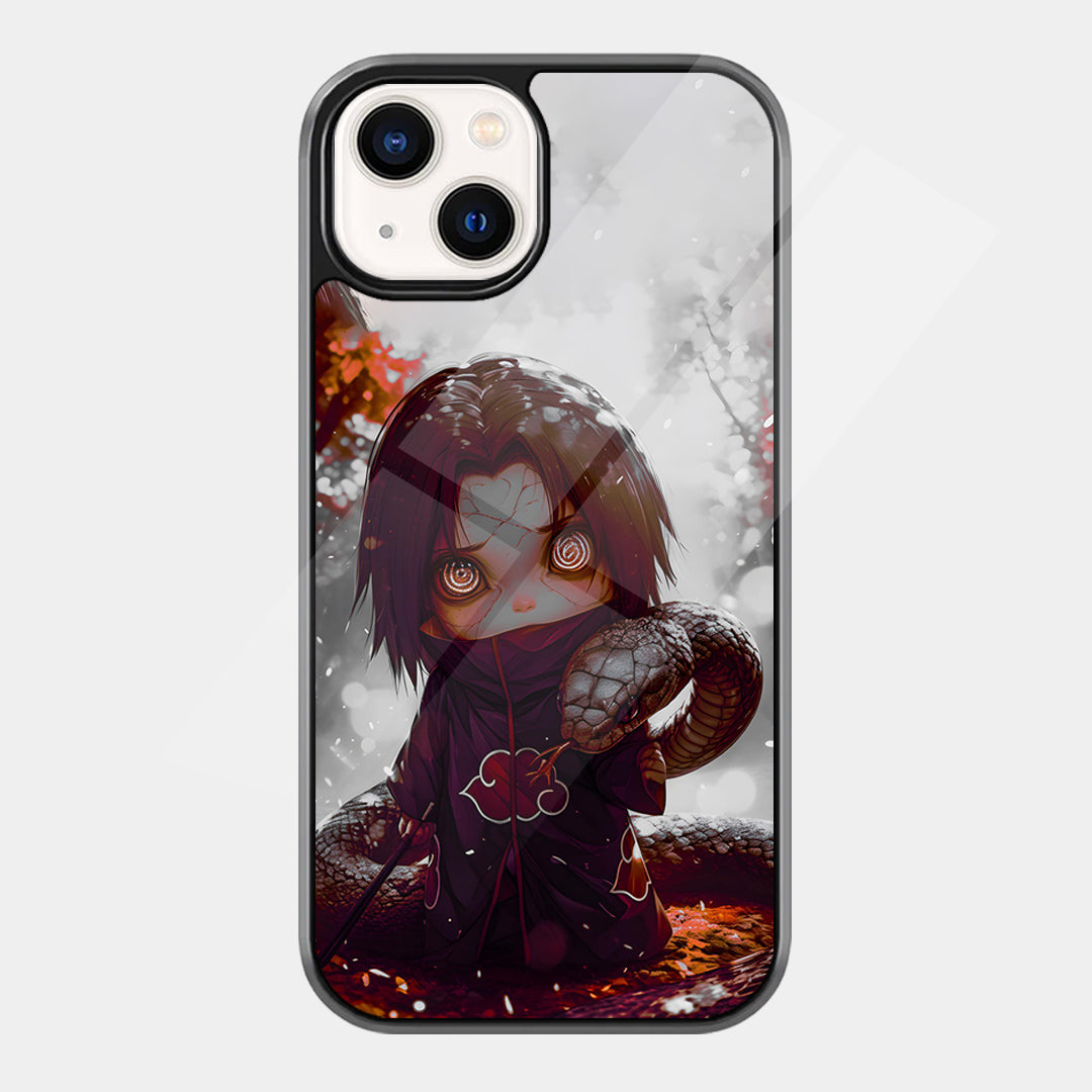 Red Eyed Anime Portrait iPhone case - front view