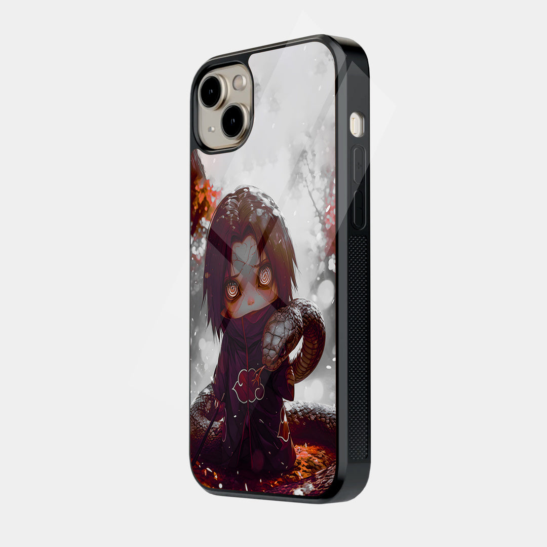 Red Eyed Anime Portrait iPhone case - side view