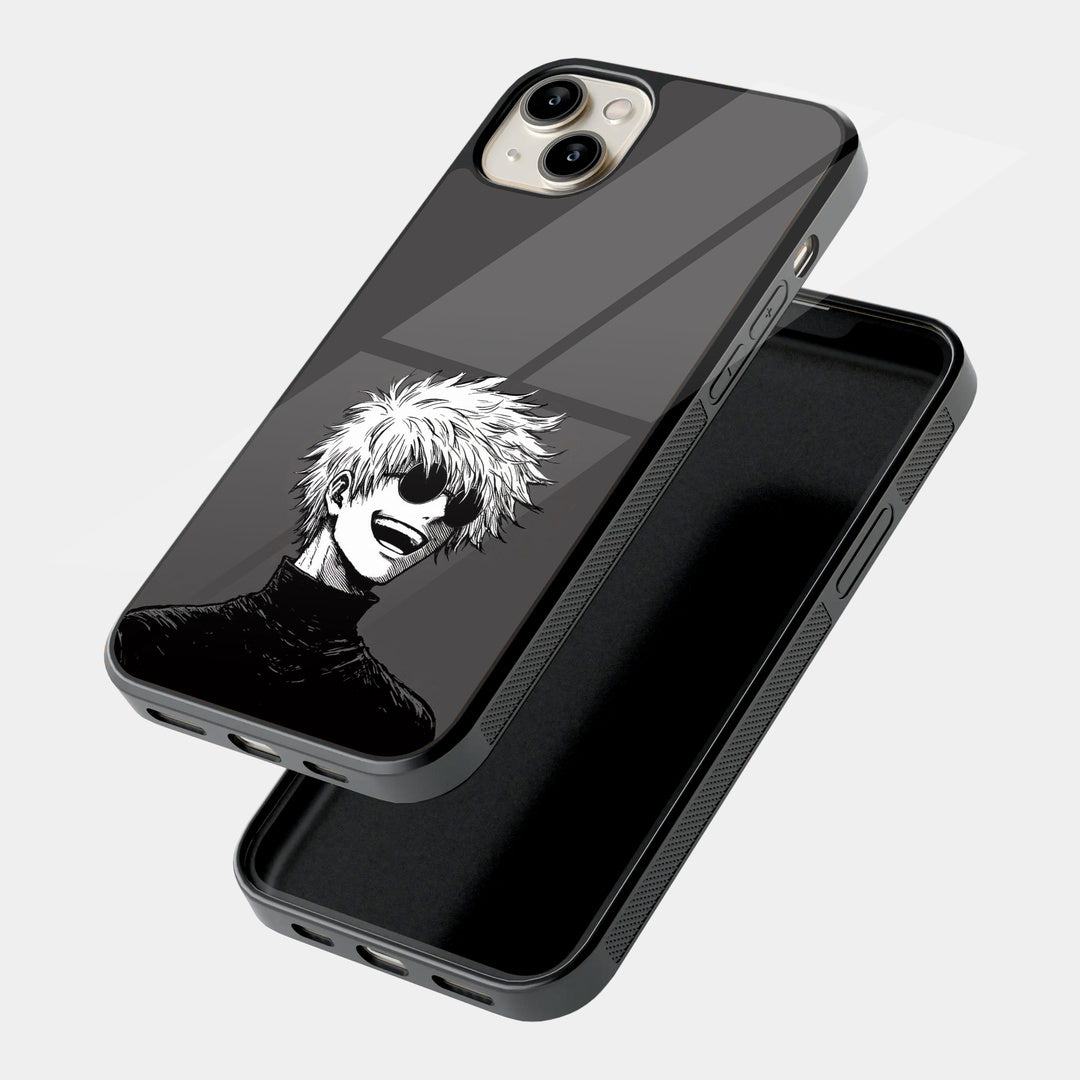 White Haired Anime Hero iPhone case - angled view