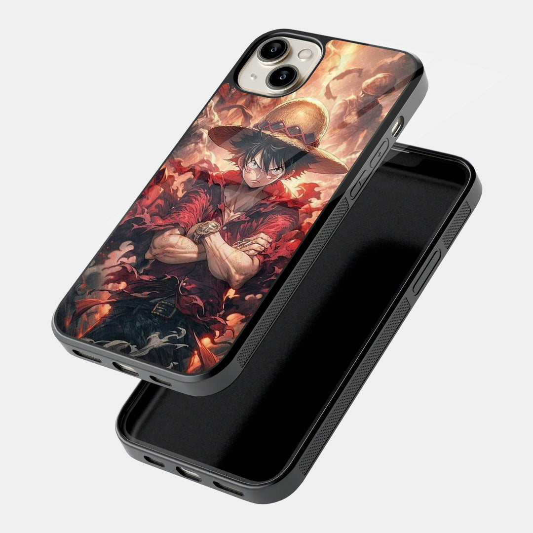 Luffy in Flames iPhone case - angled view