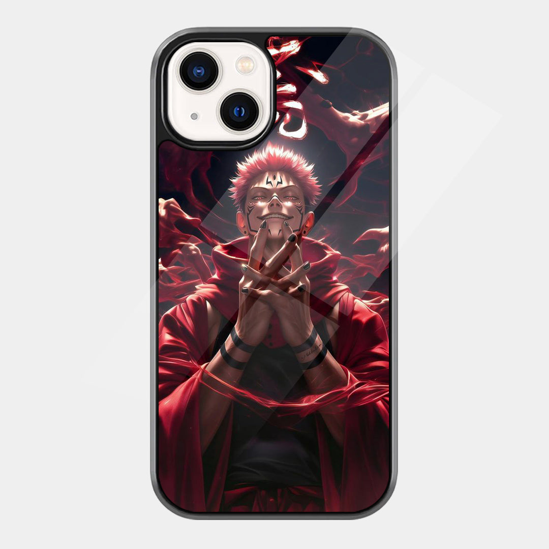 Crimson Anime Warrior iPhone case - front view