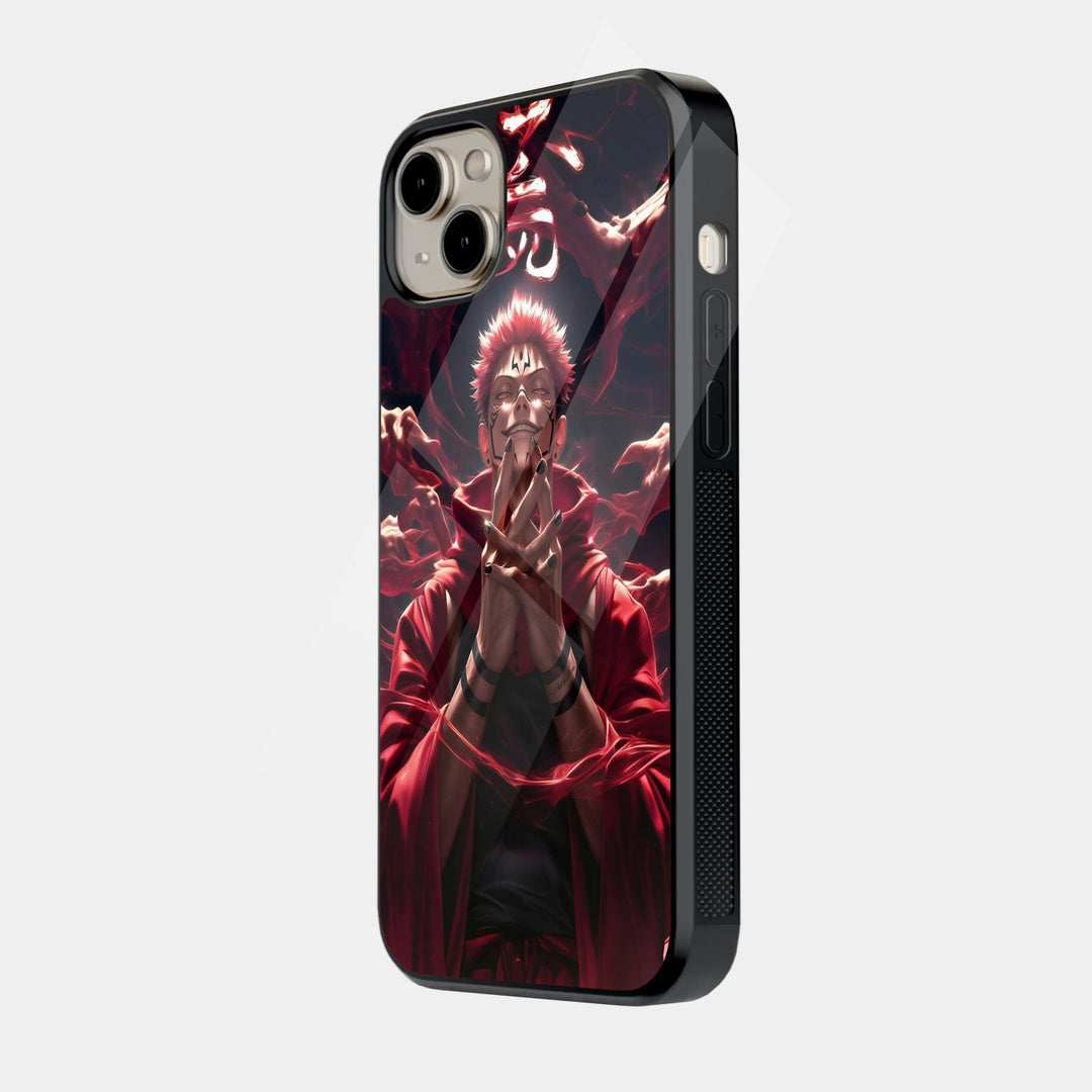 Crimson Anime Warrior iPhone case - side view