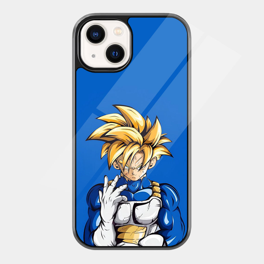 Super Saiyan on Blue iPhone case - front view
