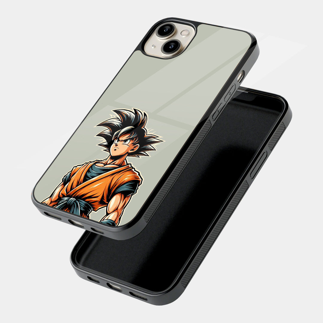Goku on Cream iPhone case - angled view