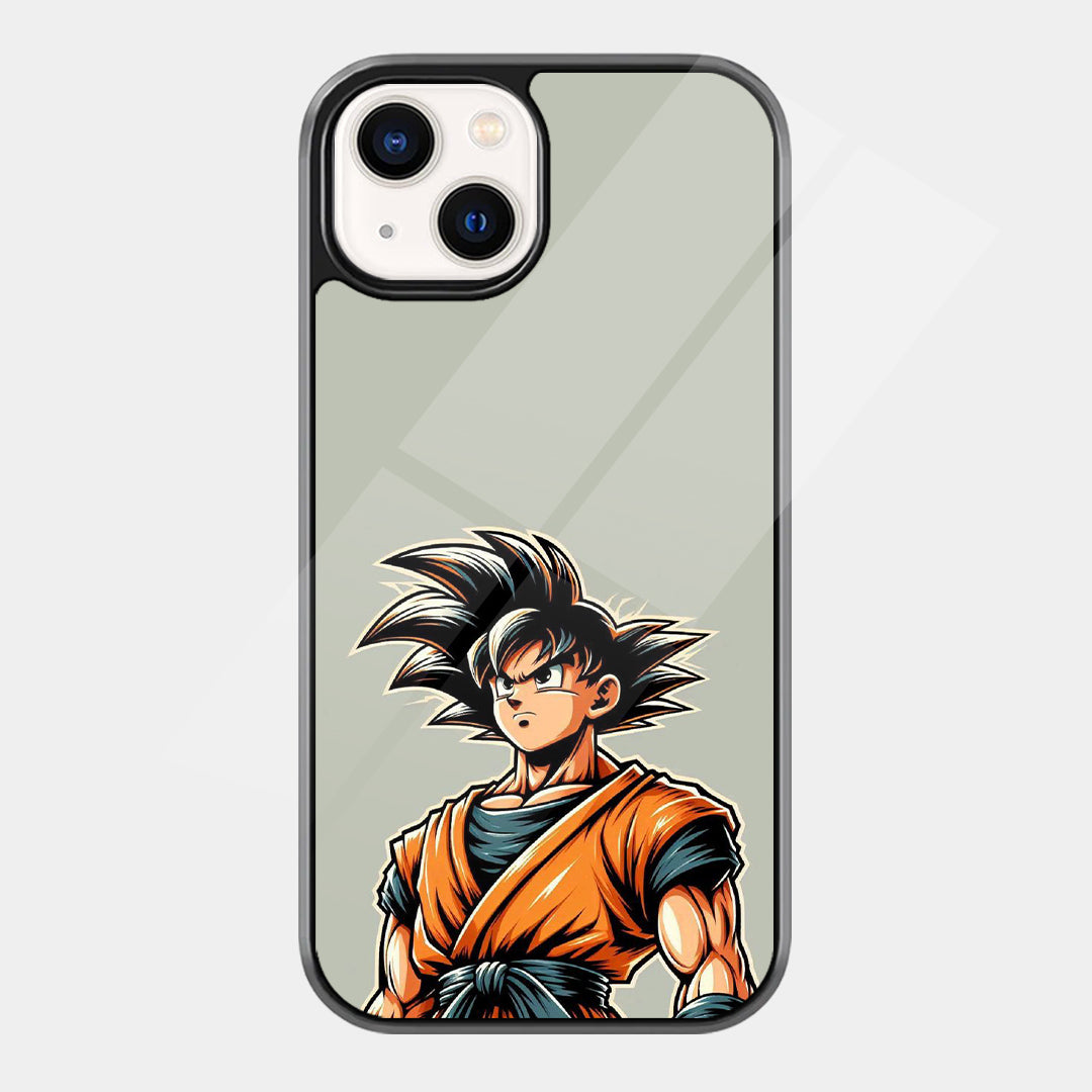 Goku on Cream iPhone case - front view