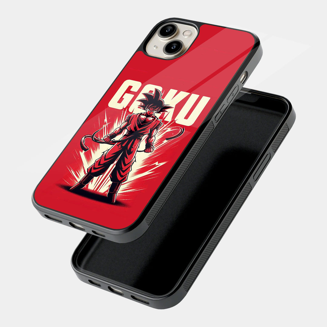 Goku Red Poster iPhone case - angled view