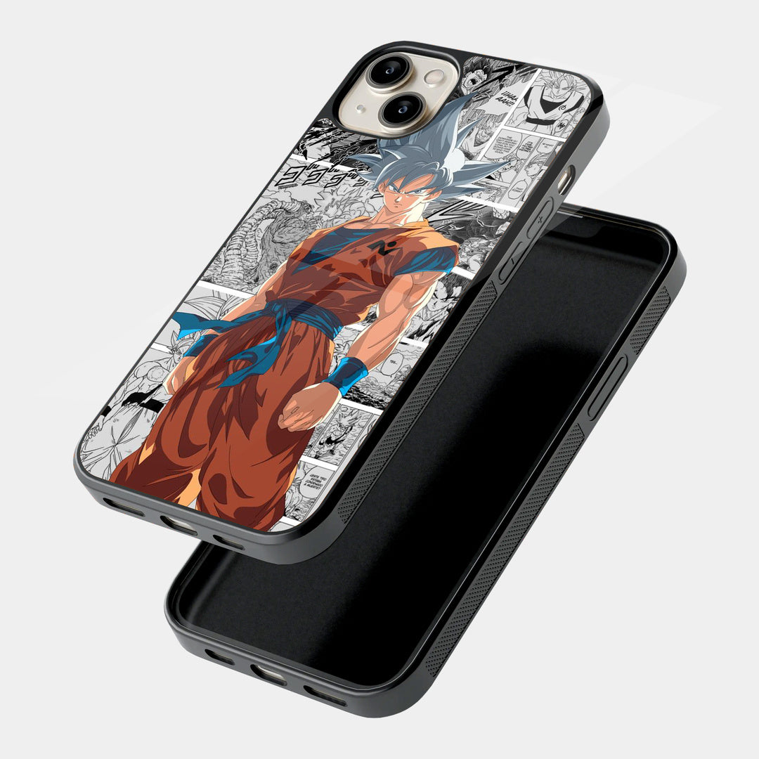 Goku Manga Collage iPhone case - angled view
