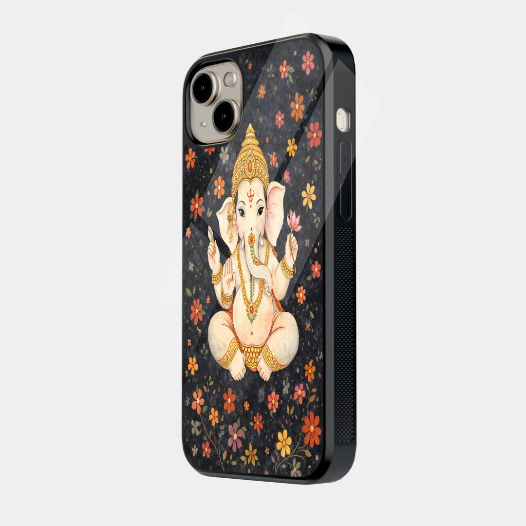 Floral Ganesha Night iPhone case - side view