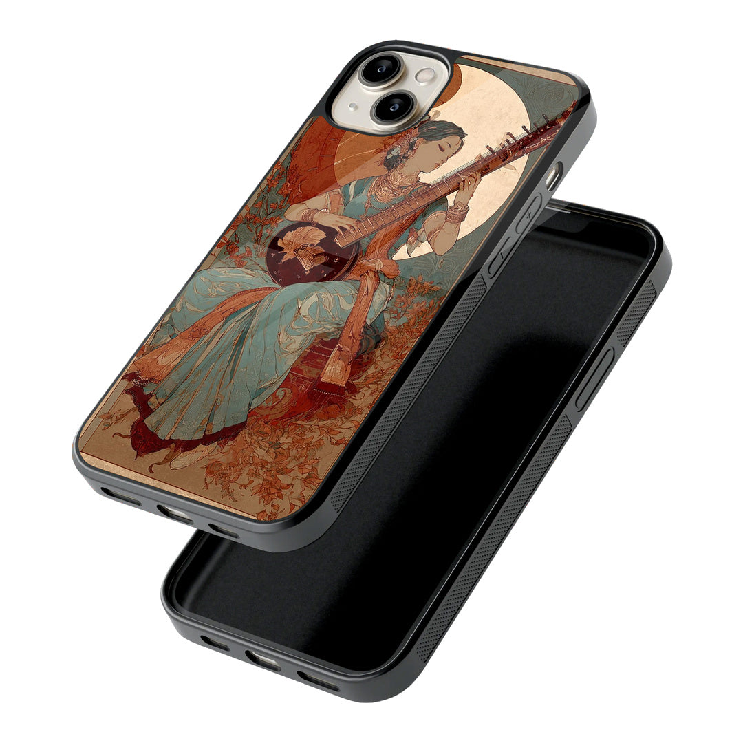 Sitar Woman iPhone case - angled view