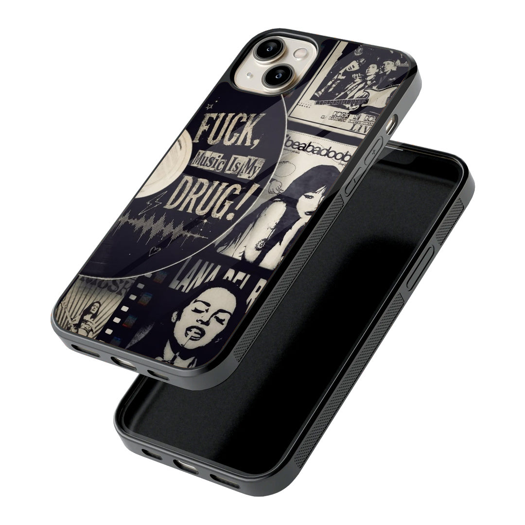 Music Is My Drug Collage iPhone case - angled view