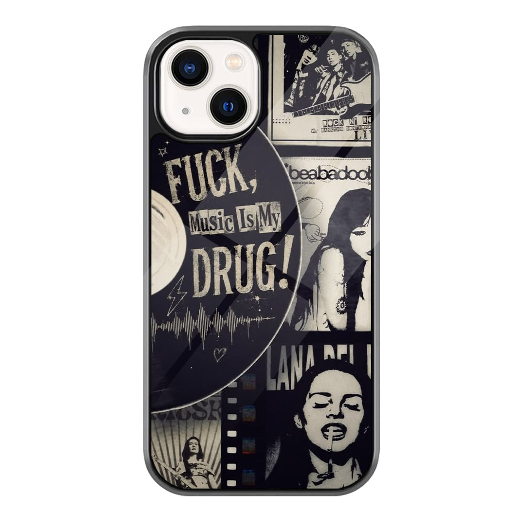 Music Is My Drug Collage iPhone case - front view
