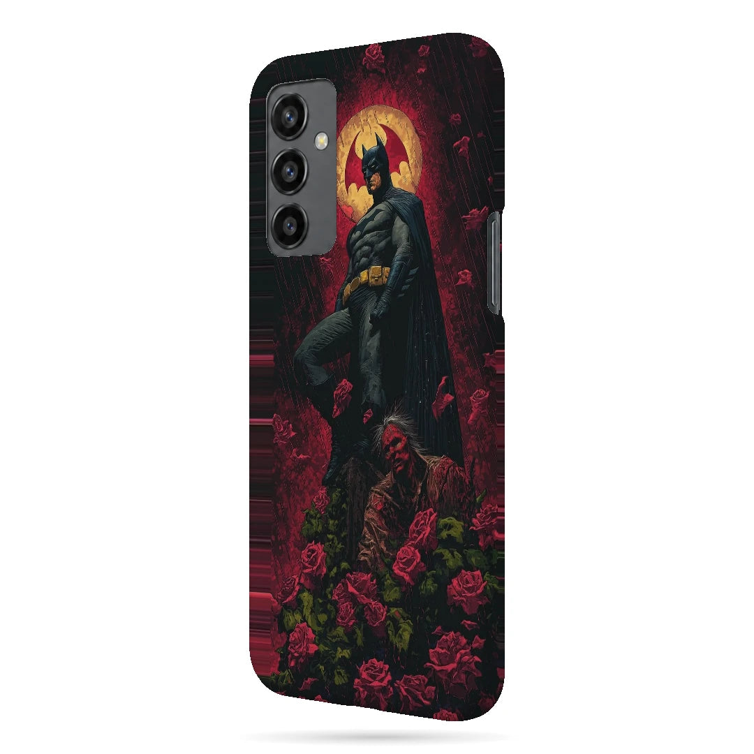 Batman Red Roses 3D Print OnePlus Nord CE Phone Case, right-side view; a dark caped figure above red roses with a gold moon behind