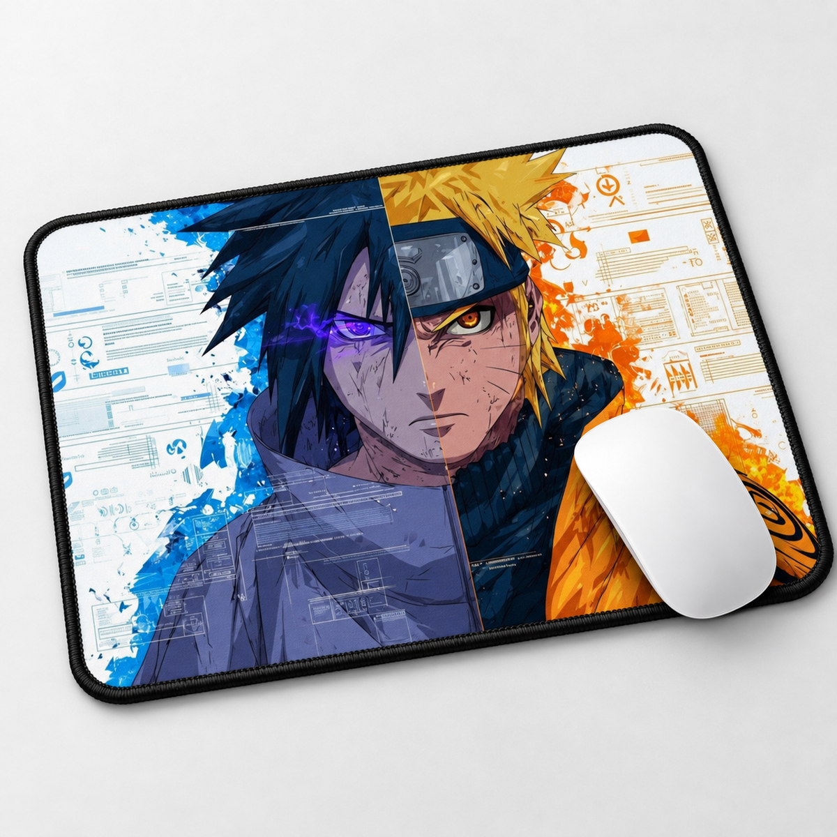 Naruto Sasuke Rivalry Anime Mouse Pad - full design view