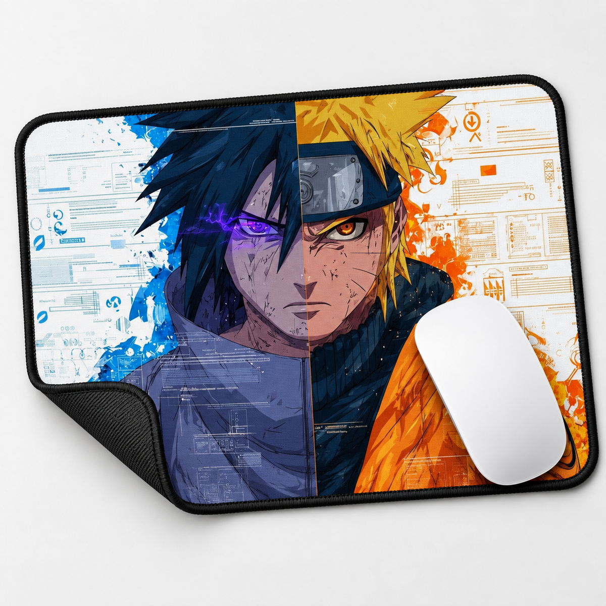 Naruto Sasuke Rivalry Anime Mouse Pad - close-up artwork view