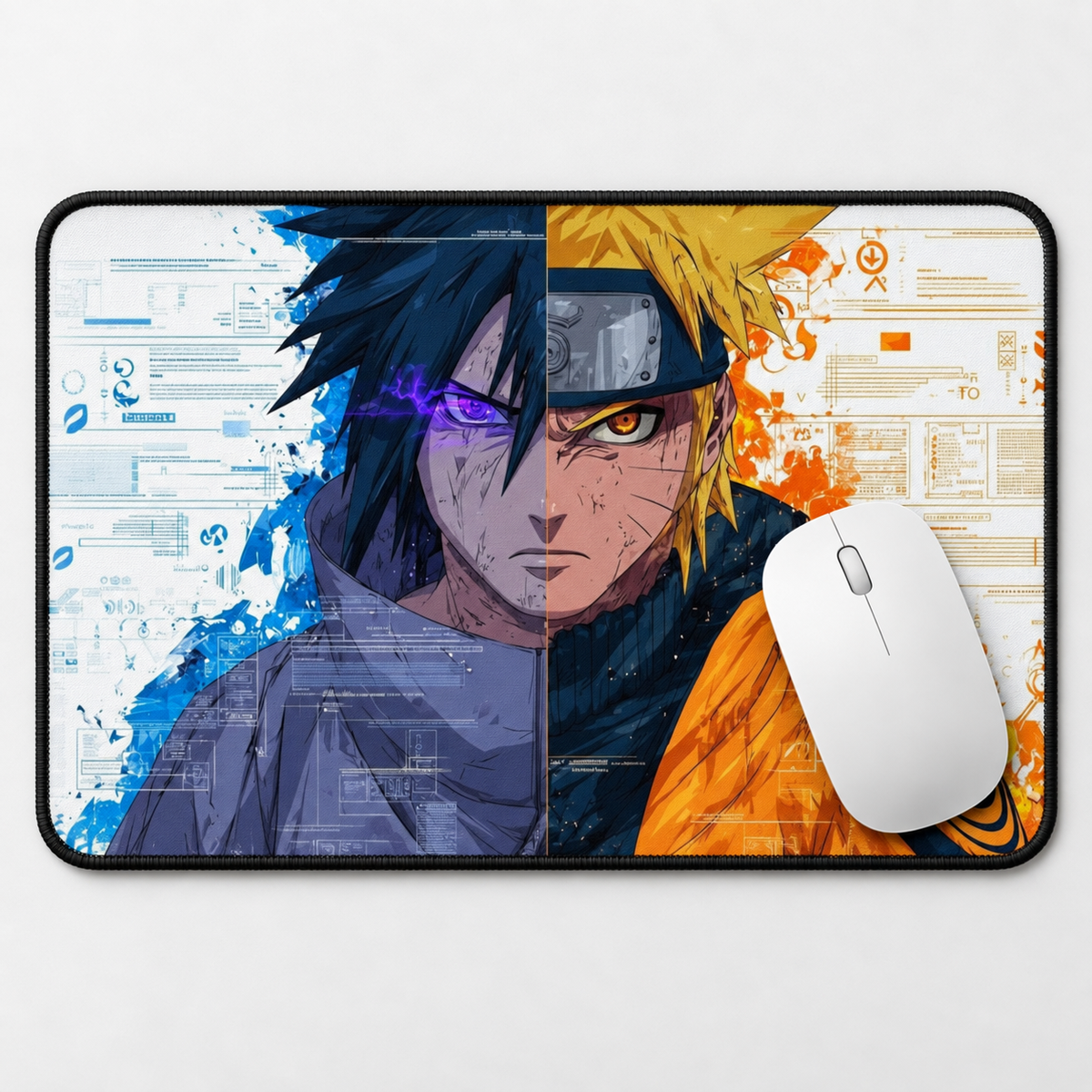 Naruto Sasuke Rivalry Anime Mouse Pad - styled setup view