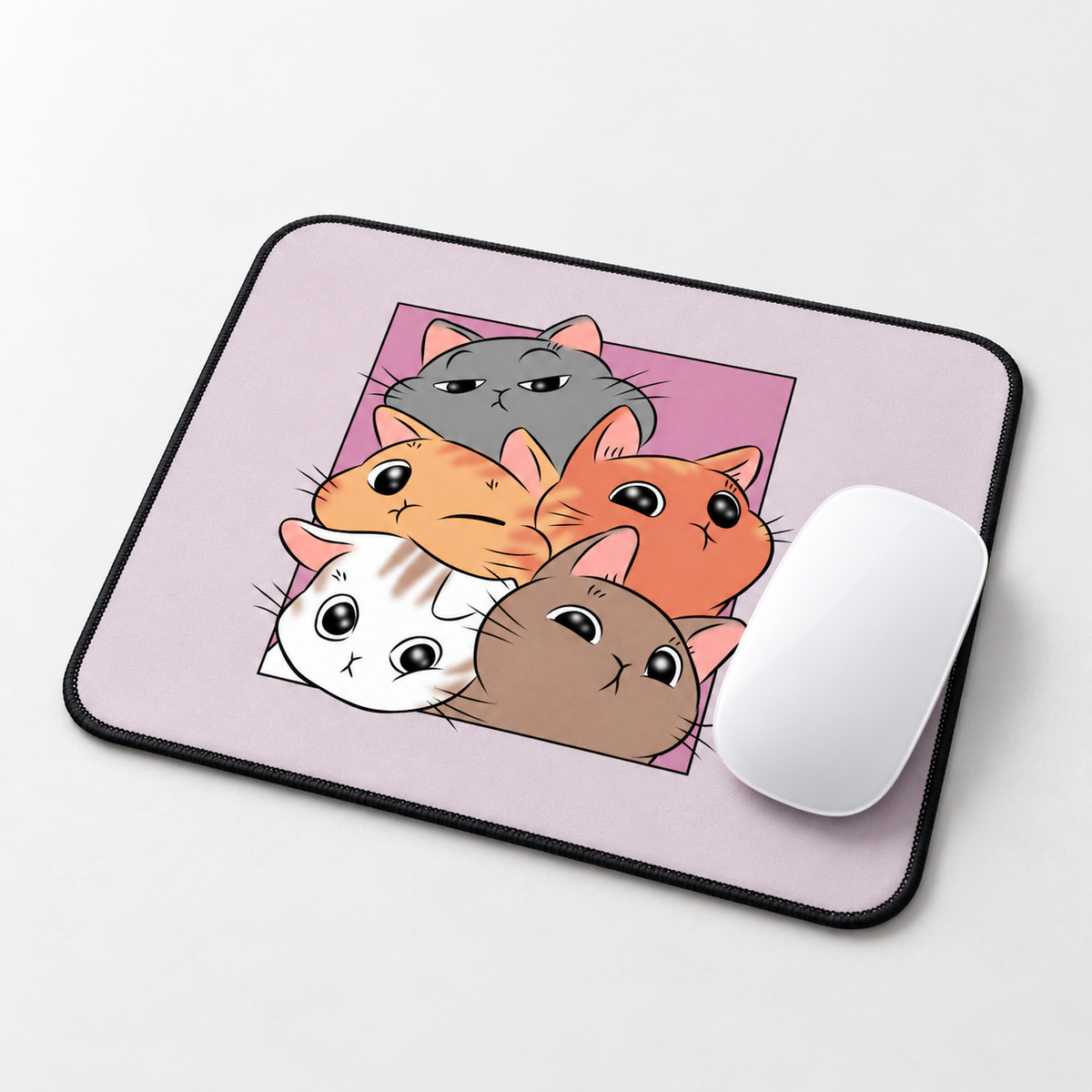 Pastel Cat Squad Aesthetic Mouse Pad - alternate product view