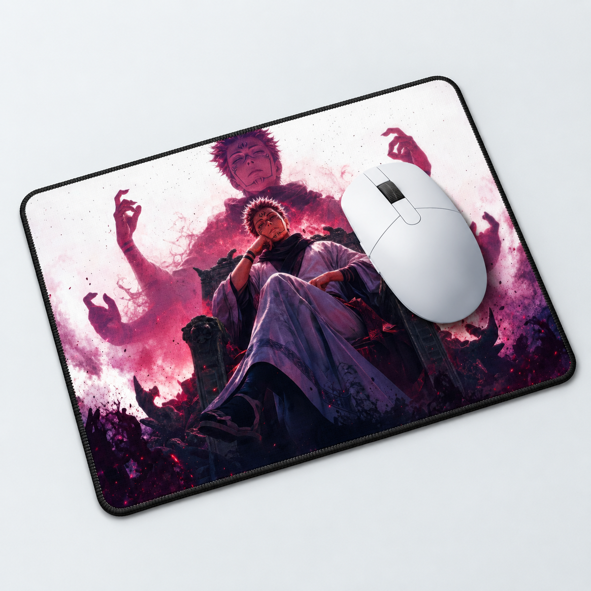 Sukuna Cursed Shadow Anime Mouse Pad - angled product view