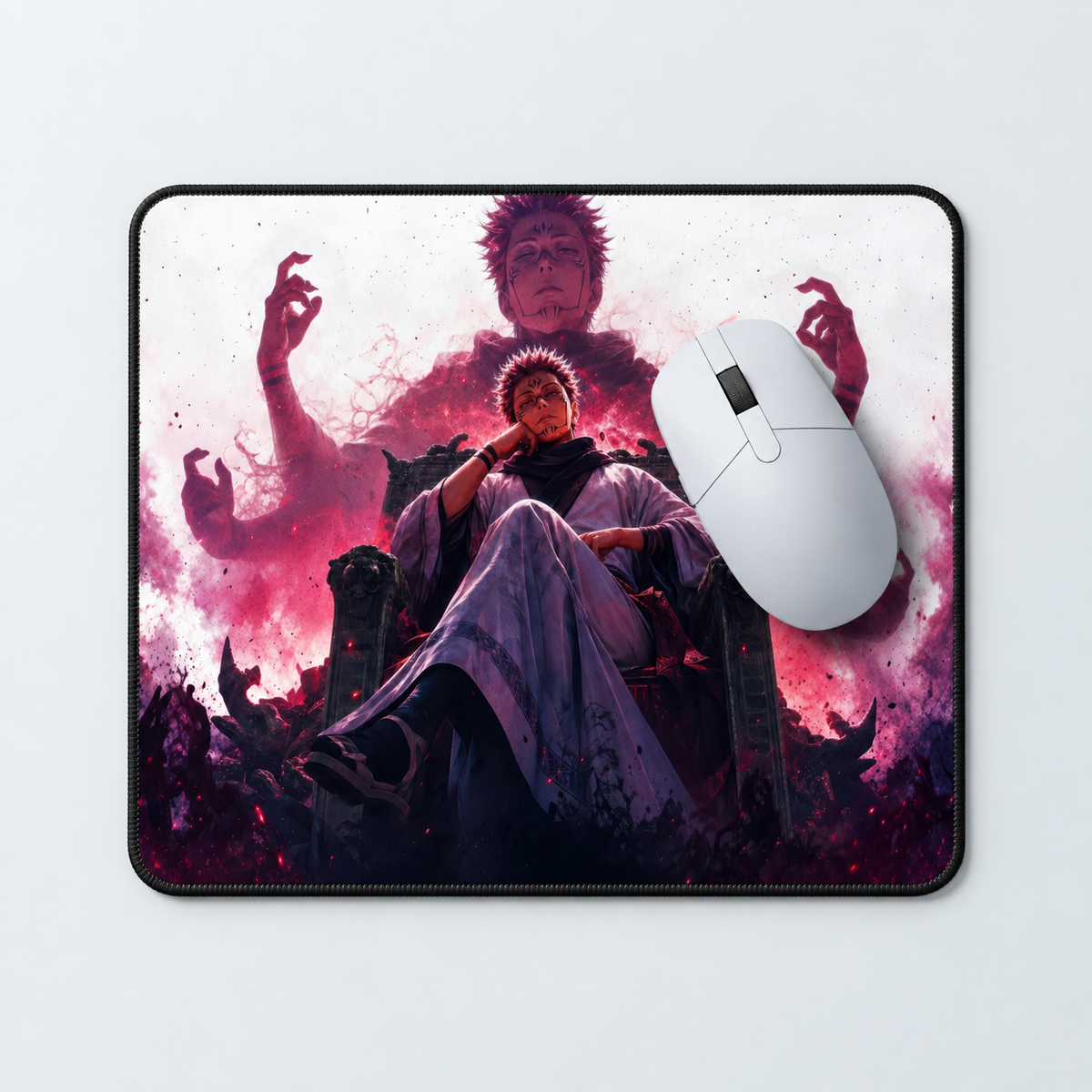 Sukuna Cursed Shadow Anime Mouse Pad - close-up artwork view