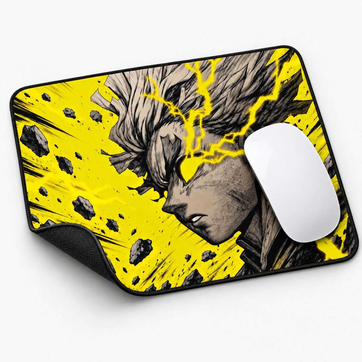 Zenitsu Lightning Awakening Anime Mouse Pad - desk mockup view
