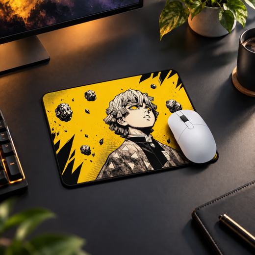 Zenitsu Yellow Thunder Anime Mouse Pad - full design view