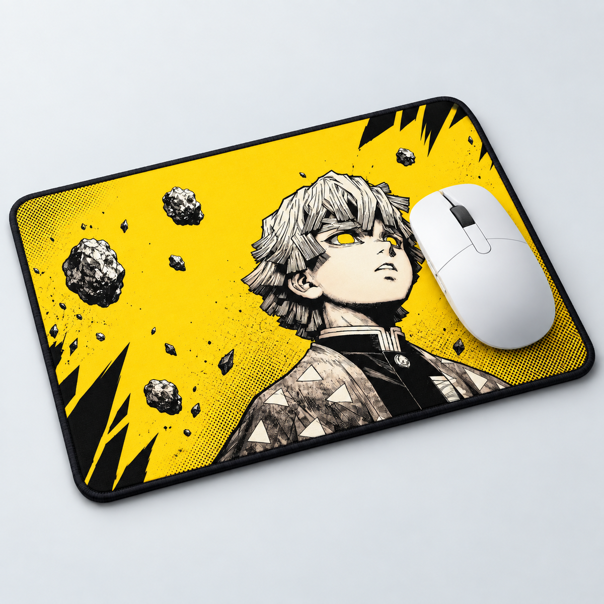 Zenitsu Yellow Thunder Anime Mouse Pad - angled product view