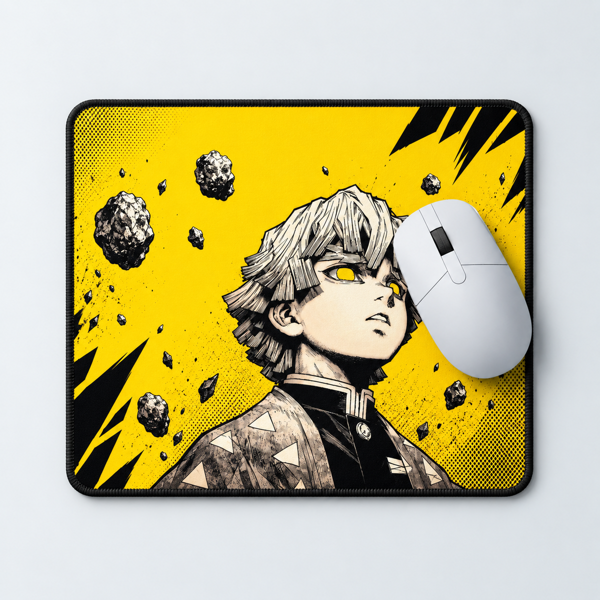 Zenitsu Yellow Thunder Anime Mouse Pad - close-up artwork view