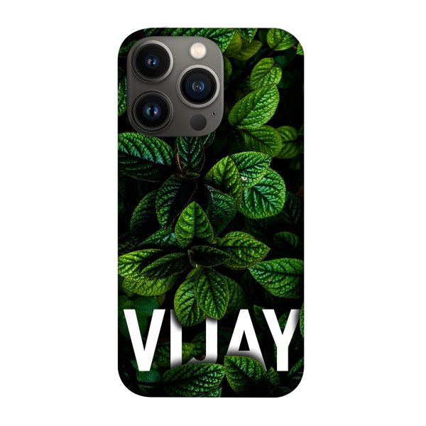 Green Leaves Design Phone Name Print Phone Cover