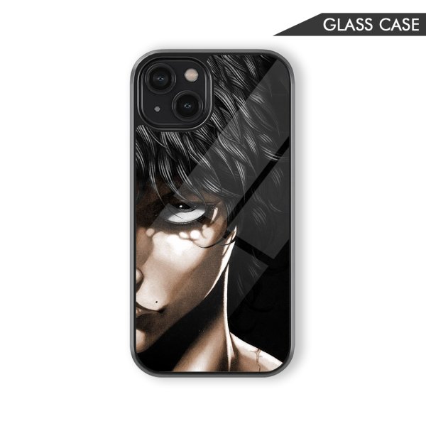 Baki Black Background Glass Phone Case